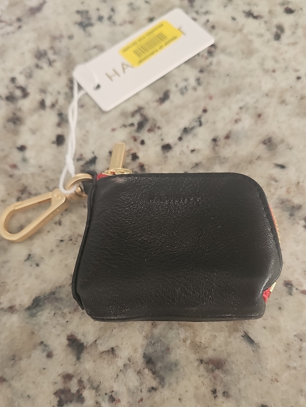 Hammitt Black Leather Key Pouch with Gold Hardware - Price Firm